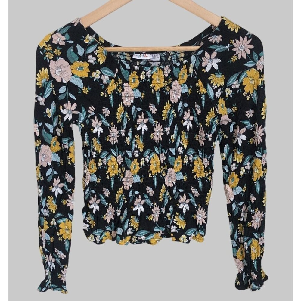 Colorful Planet Floral Smocked Top Girls XL 14/16 Cottage Fairy Feminine